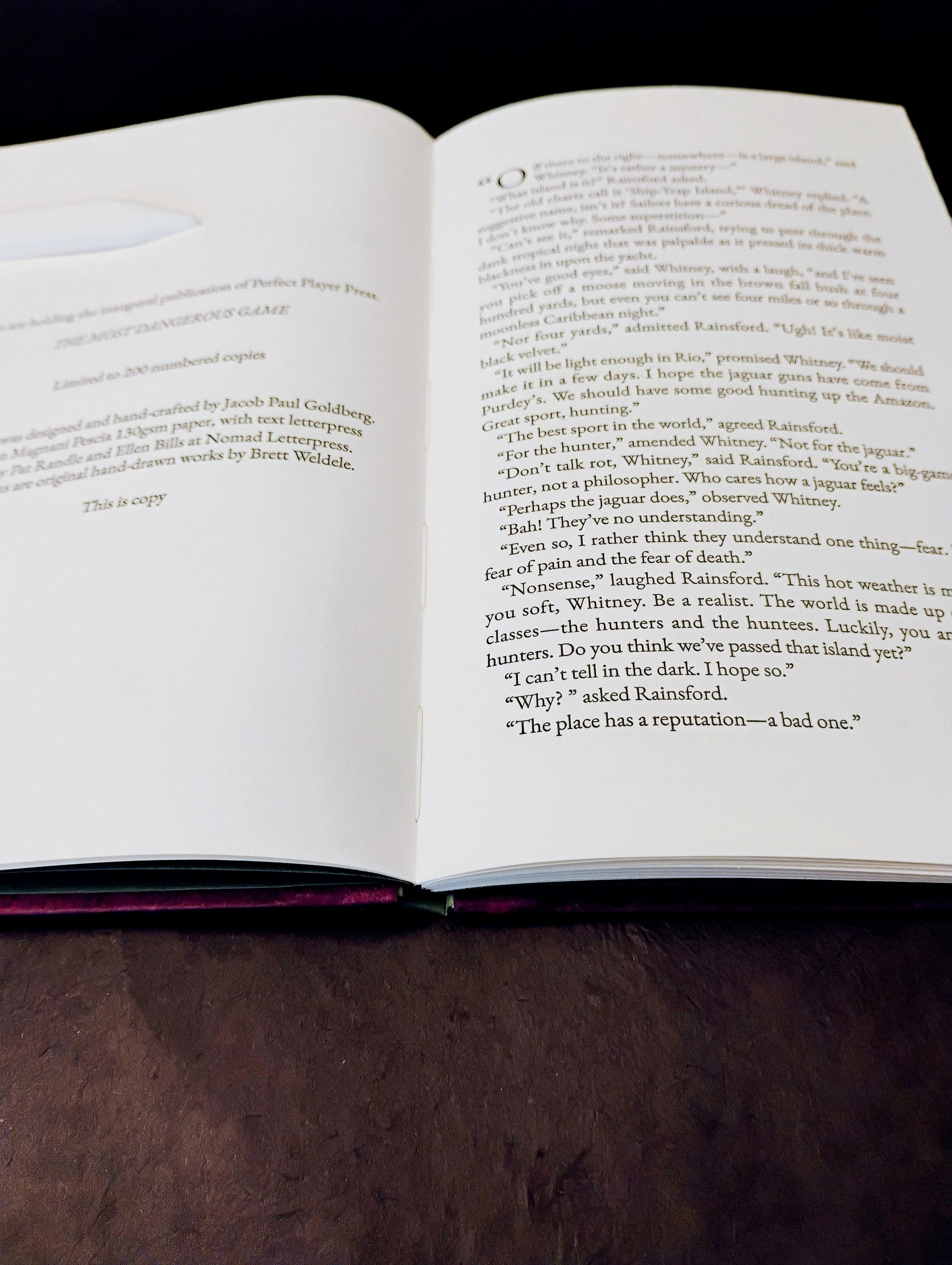 THE MOST DANGEROUS GAME ( Premium Numbered Edition) by Richard Connell